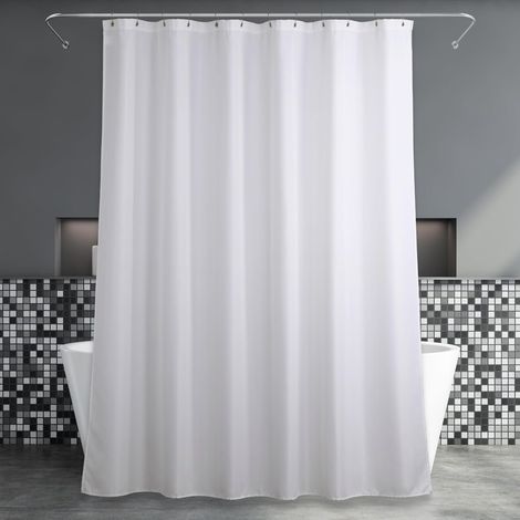 Rideau De Douche Blanc Salle De Bain: Hydrofuge Rideau De Bain - 200Lx183l (1/5)