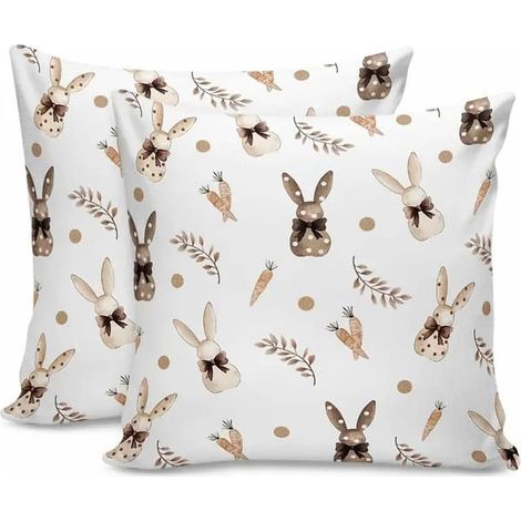 Housse de coussin de Noël ou de Pâques pour voiture, canapé ou bureau, style nordique, en lin (sans coussin intérieur), 8 x 45 cm (1/5)