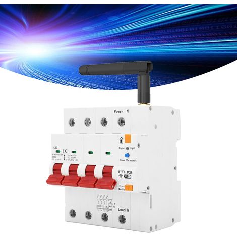 Intelligenter WiFi-Leistungsschalter für DIN-Schienenmontage, AC400V, mit Fernbedienung, 4P/63A, für den Einsatz im Smart Home über die Ewelink-App. (1/5)