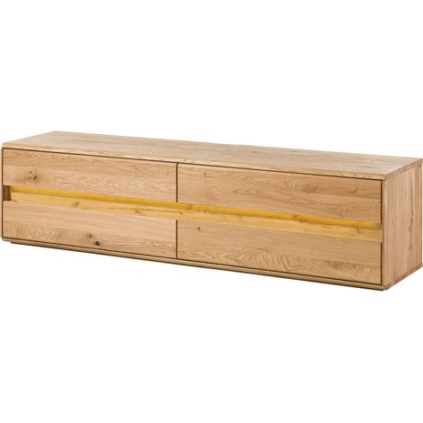 TV-Board Wildeiche inkl. LED 184x43,5x47,5 natur geölt CARDIFF 141
