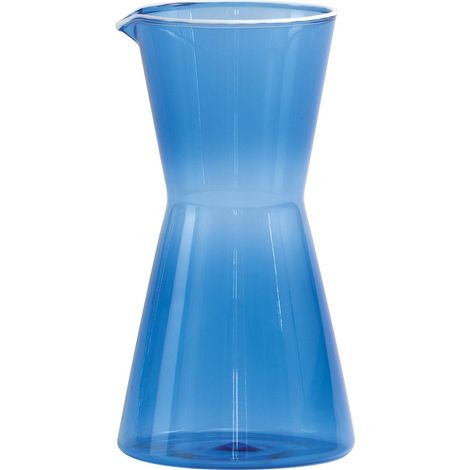 Zafferano Caraffa piccola collezione Classy in vetro borosilicato soffiato a mano colore Bluino dal design geometrico ed ergonomico per tavola (1/4)