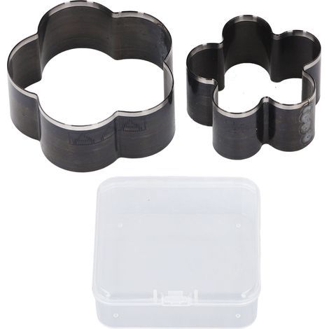 Set aus 2 blütenförmigen Lederstanzformen zum Stanzen und Formen von Hand, Bastelwerkzeuge aus legiertem Stahl, 58 mm x 46 mm Durchmesser (1/5)