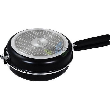 Padella Doppia Speciale per Omelette Spagnole e Pancakes, Omelette e Crêpes, 20 cm nera (1/2)