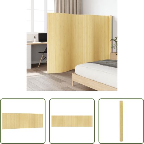 Bambou - Cloison de séparation naturel clair largeur 600 cm hauteur 165 cm bambou (1/5)