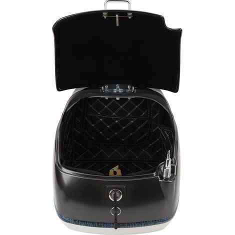 38L Top Case de Moto Design Rétro avec Matériau Résistant à L'eau, Look élégant, Forte adaptabilité pour Scooters, Motos, Vélos électriques, Convient aux Casques Pleine (noir
