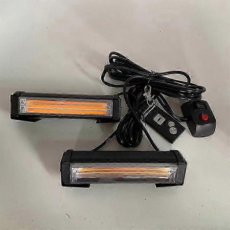 Barre lumineuse stroboscopique miniature à LED COB 36 W pour calandre avant de voiture, montage en surface, pour camions de pompiers et de police, 12-24 V, sécurité (1/4)