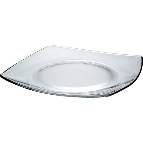 BORMIOLI - PIATTO PIANO IN VETRO TEMPERATO TRASPARENTE ECLISSI 27X27CM