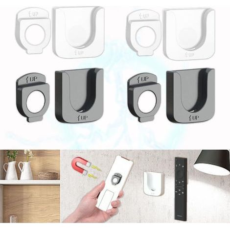 Lot de 4 Supports Magnétiques pour Télécommande, Porte Telecommande TV, Support Telecommande Mural, Support Magnétique, Support Mural pour Télécommande, Pour l'école et la Maison (1/5)