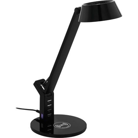Banderalo Lampe De Bureau Noire Gradateur Tactile Led Avec Chargeur Qi Eglo (1/3)