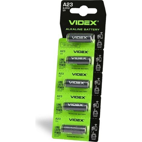 Satz leistungsstarker Alkaline-Batterien A23 12V 55 mAh Videx