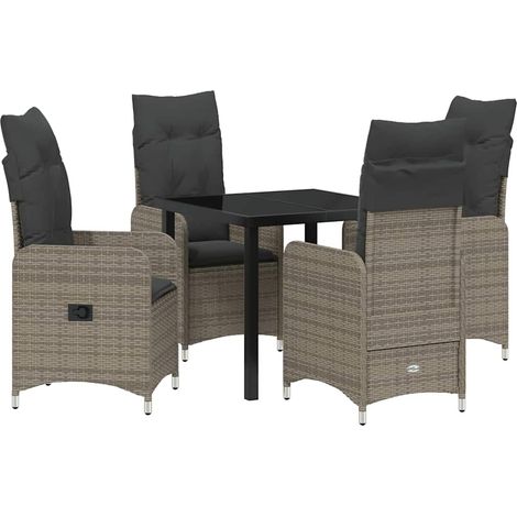 Maison Exclusive - Conjunto de Comedor de Jardín 5 pcs Gris ratán (1/5)