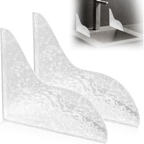Lot de 2 Pare-éclaboussures de Douche, Pare-éclaboussures de Baignoire Auto-adhésifs, bloqueur de Gouttes d'eau de Douche, Pare-éclaboussures d'eau de Baignoire Transparent pour Baignoire (1/5)