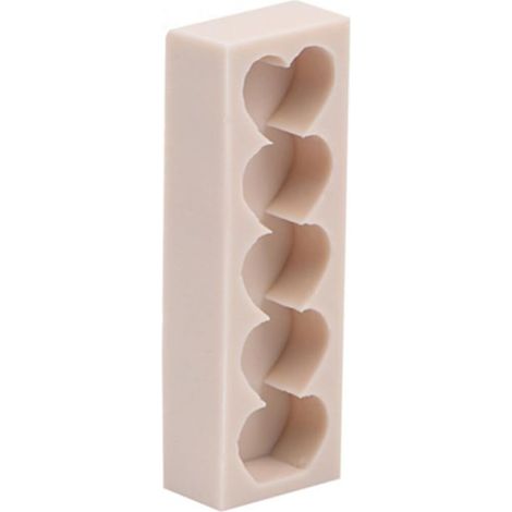 Stampo per candele in silicone a forma di cuore, beige, flessibile e riutilizzabile. (1/5)