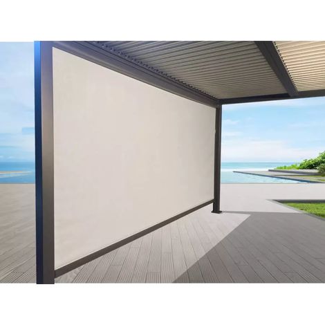 pannello laterale oscurante per pergole giardini di maggio "screen" in textilene antracite e grigio lato 4 m