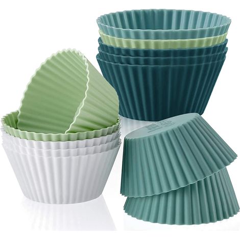 Moule à muffins en silicone de couleur Morandi pour œufs vapeur et tartes, 12 pièces (1/5)