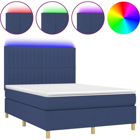 Maison Exclusive - Boxspringbett mit Matratze & LED Blau 140x200 (1/5)