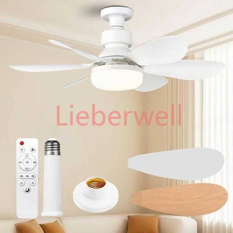 Ventilateur de Plafond avec Lumière et Telecommande, 52CM, Variateur 30W 1800 Lumen 3000,6500K 3 Couleurs (Blanc) (1/5)