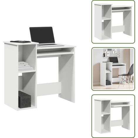 Schreibtisch mit Regalen Weiß 84x40x78 cm Holzwerkstoff - Schreibtisch - Schreibtische - Bürotisch - Computertisch