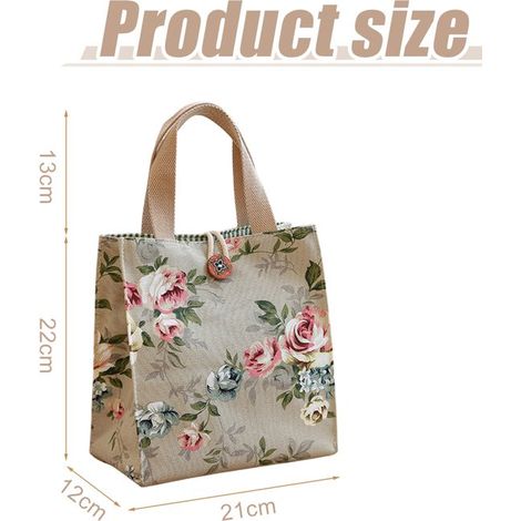 Bolsa para el almuerzo，Bolsa para la lonchera，Rosa，Bolsa de lona para el almuerzo，bolsa para el almuerzo，Verde (1/4)
