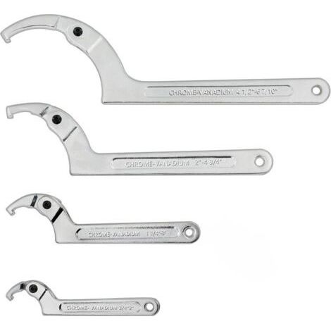 Verstellbarer C-Haken-Schlüssel, verstellbarer Stiftschlüssel für Hydraulikzylinder, Maschinen, Fahrzeuge, (4 Stück) 3/4-2", 1 1/4-3", 2-4 3/4", 4 1/2-6 7/10" Gelenk-Stiftschlüssel