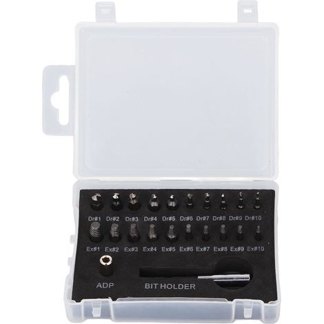Kit d'extracteur de vis endommagé multifonctionnel en acier à grande vitesse, ensemble de 22 pièces (1/4)