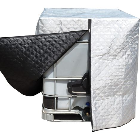 IBC - Housse de protection pour réservoir IBC - Protection contre la pluie - Protection anti-gel - Pour réservoir IBC de 1000 l - 120 x 100 x 116 cm Argenté (1/5)