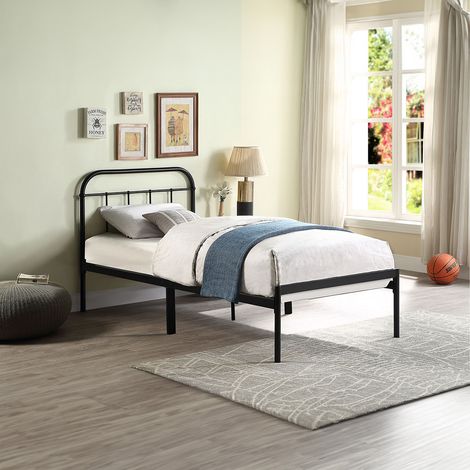 ALDBURY MODERN TRADITIONAL BLACK METAL BED FRAME SINGLE (1/5)