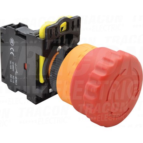 Not-Aus-Taster, mit Schloss, rot 1×NC, 5A/230V 40mm, IP65 (1/2)