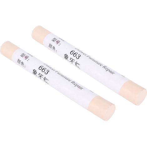 2 crayons réparation meubles et sol, stylo retouche peinture pour bois et composite, kit 2 pièces ivoire et rouge (1/5)