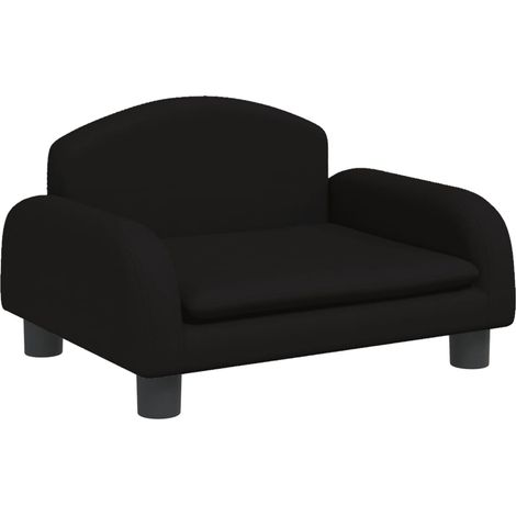 Vidaxl – Canapé pour enfants noir 50x40x30 cm – Tissu 100% polyester – Bois de pin massif – Rembourré pour confort et sécurité