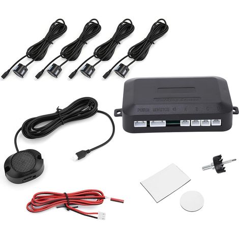 Kit D'Aide Au Stationnement Automobile, Capteur De Stationnement Arrière, Système D'Alarme De Recul, Avertisseur Sonore, Radar De Recul, Aide Au Stationnement, Noir, 12V (1/5)