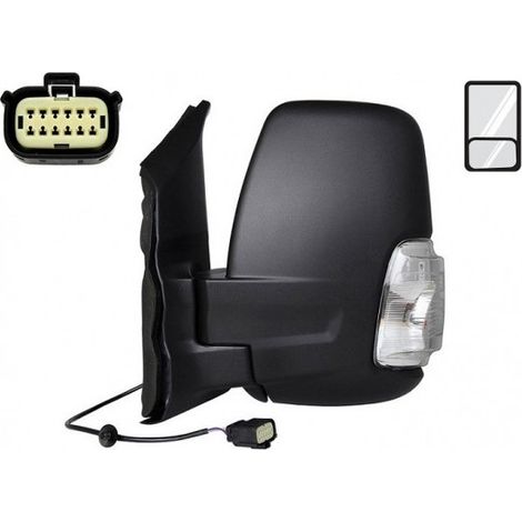 Rétroviseur électrique gauche chauffant feu blanc court Ford Transit MK8 phase 2 depuis 2019
