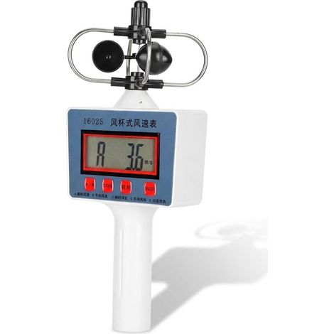 Anémomètre Portatif à Coupelle, Instrument de Mesure de la Vitesse du Vent, Léger et Compact - Affichage LCD, Haute Sensibilité, Usage Pédagogique et Agricole (1/5)