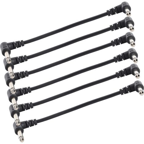 Gitarreneffektkabel, 6,35-mm-Winkelstecker, 15 cm, 6er-Pack (1/5)