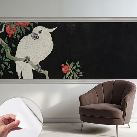 Carta da parati autoadesiva - impermeabile - murale da parete - decorazione murale - Pappagallo granata 250x104 cm (1/5)