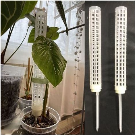 DBBEGK 2 pièces Sphagnum Moss Pole Poteau Mousse pour Monstera - Tuteurs en Plastique pour Plantes Grimpantes Hauteur [sans Mousse] Blanc (1/5)