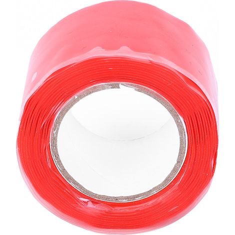 Lot de 2 rouleaux de ruban adhésif en silicone rouge ignifugé, résistant aux hautes températures, de 0,5 mm x 25 mm x 1,5 m (1/5)