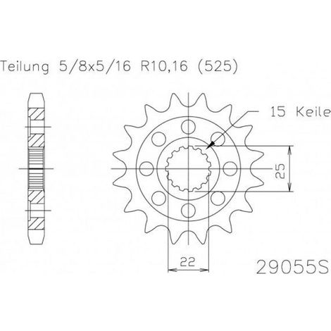 esjot getriebeausgangsritzel für motorrad royal enfield 650 (1/3)