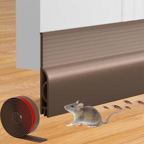 Cale-porte pour bas de porte, joint d'étanchéité réglable pour une isolation optimale contre le froid, bas de porte pour portes extérieures et intérieures (1/5)