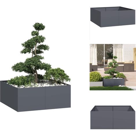 Jardinière anthracite 100x100x40 cm acier - Jardinière - Jardinières - Pot De Fleurs - Support De Jardinière (1/5)