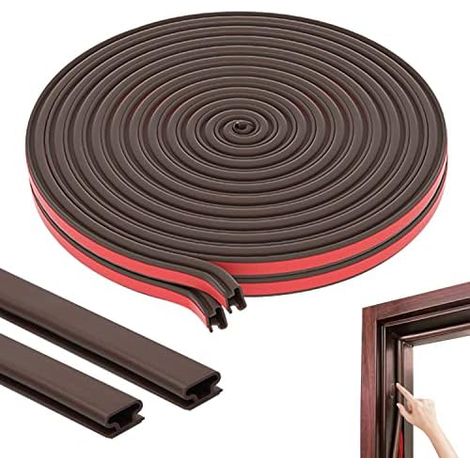 Guarnizione adesiva in gomma per porte e finestre, 10 m x 6 mm, kit di isolamento acustico per porta del garage, guarnizione anticollisione, guarnizione per porta d'ingresso, per sigillatura di porte  (1/5)