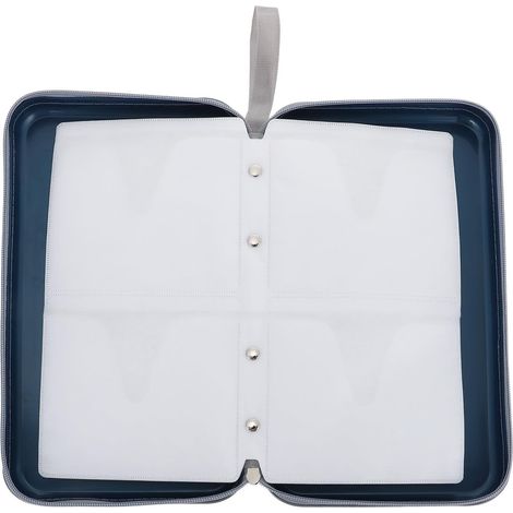Boîte de Rangement pour CD et DVD 80 Emplacements Fermeture Éclair en Polyester, Protège Les Disques des Rayures et Chocs, Maison Voiture (1/5)