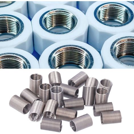 20 Pièces Insert Filetés M12 x 1, Rénovation Filetage, Réduction Écrou, Outil Extension Spirale pour Réparation