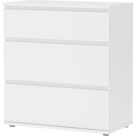 Kommode mit 3 weißen Schubladen cm 77x40x84h
