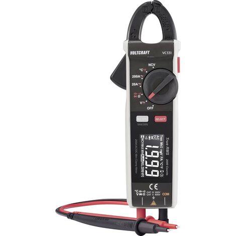 VOLTCRAFT VC-331 Pinza amperometrica CAT II 600 V, CAT III 300 V Display (Counts): 2000 (1/5)