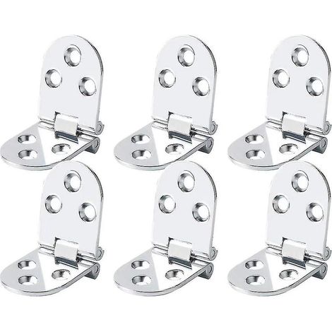 Lot de 6 charnières plates pliantes pour porte de placard, table de machine à coudre charnières à rabat en alliage de zinc, charnières à rabat avec vis, argentées 80 x 30 mm (1/4)
