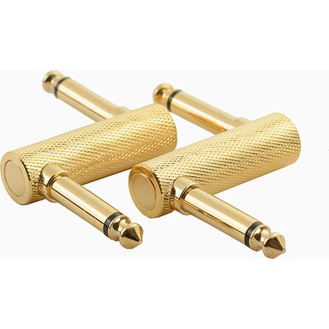 6,5-mm-Mono-Audioadapter, vergoldetes Kupfer, L-förmig, für E-Gitarren-/Piano-Verstärker. (1/5)
