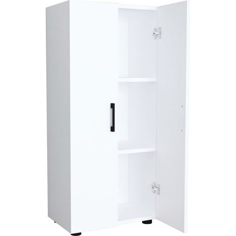 Armario de estilo atemporal estantería de oficina mueble de almacenaje con 2 puertas 108 x 49 x 32 cm blanco 030008942 (1/2)