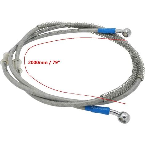 2000mm 200cm Universal Moto Tuyau De Frein Tressé en Acier Hydraulique Frein Embrayage Huile Tuyau Tuyau De Conduite Compatible avec Motorcycle Pit Dirt Street Sport Bikes (1/5)