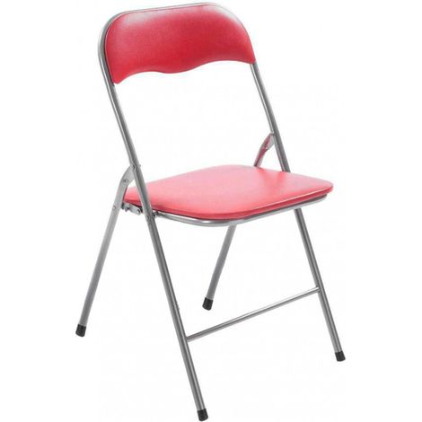 Sedia da Giardino Pieghevole Slim 44x45x79 h cm in Acciaio Rossa Opaca (1/2)